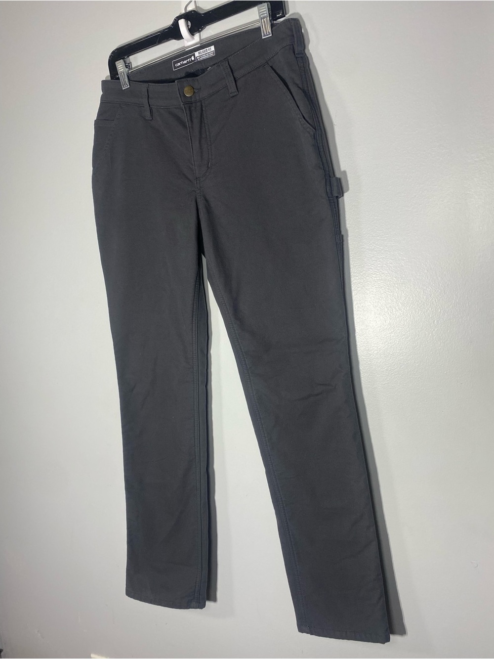 Carhartt Women's Cargo Pants - Charcoal Gray fleece interior